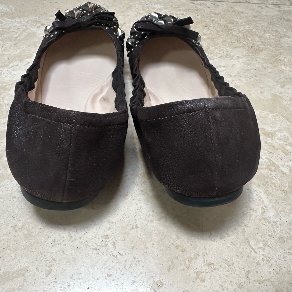 Prada Black Studded Flats - Picture 3 of 6